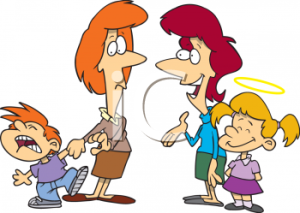 0511-1004-0916-3150_Cartoon_Mothers_with_Their_Good_and_Bad_Kids_clipart_image.jpg